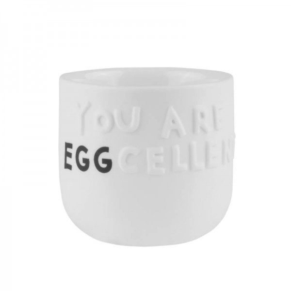 räder Eierbecher "You are eggcellent" in weiß aus Porzellan