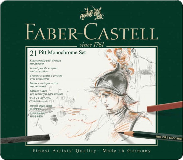 Faber-Castell Pitt Monochrome Set, 21er Metalletui