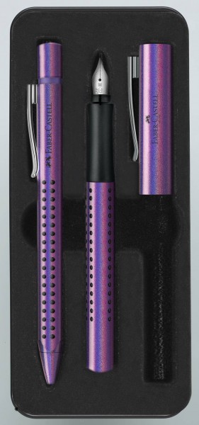 Faber Castell Füller Kugelschreiber Set Grip Edition Glam violet