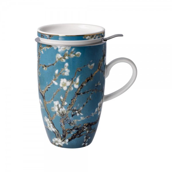 Goebel Teetasse mit Deckel und Sieb Vincent van Gogh - Mandelbaum Blau
