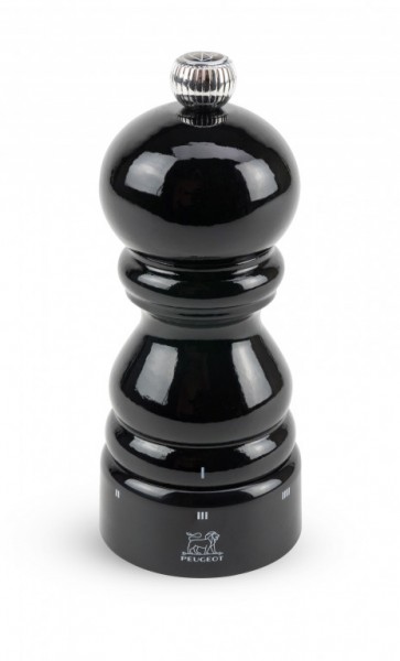 Peugeot Salzmühle Paris aus Holz, u'Select-System, schwarz lackiert, 12 cm