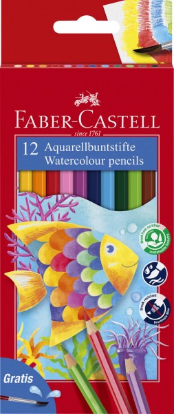 Faber Castell Aquarell Buntstifte für Kinder 12er Etui