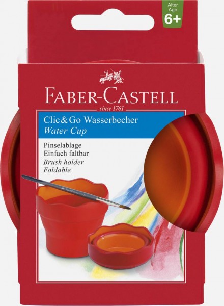 Faber Castell Wasserbecher Clic&Go rot