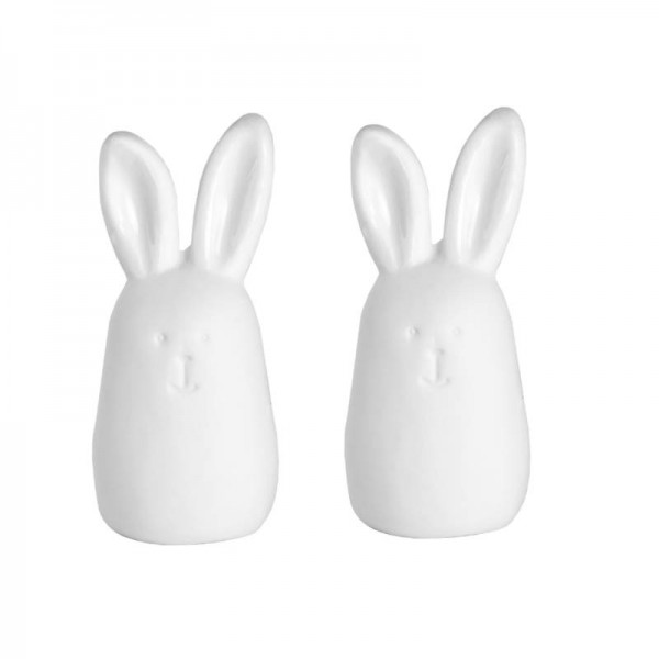 räder Hasenfreunde 2er - Set in weiß aus Porzellan - Hasenfigur für Ostern