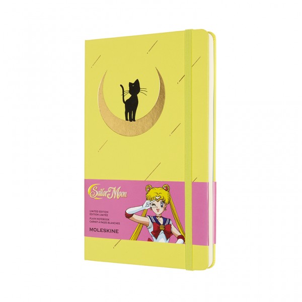 Moleskine Sailor Moon "Luna Katze" Notizbuch A5 blanko - Limitierte Ausgabe, Gelb