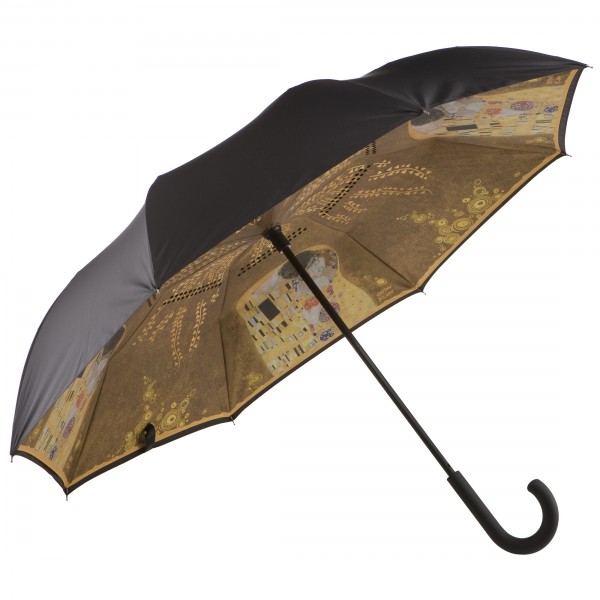 Goebel Upside-Down Schirm Gustav Klimt - Der Kuss - Regenschirm Ø 107 cm