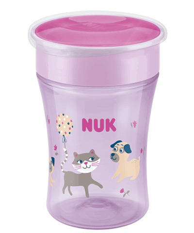 NUK Magic Cup 230ml mit Trinkrand und Deckel - Hund & Katze
