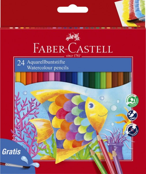 Faber Castell Aquarell Buntstifte für Kinder 24er Etui