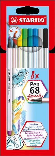 STABILO Premium-Filzstift mit Pinselspitze Pen 68 brush - 8er Kartonetui