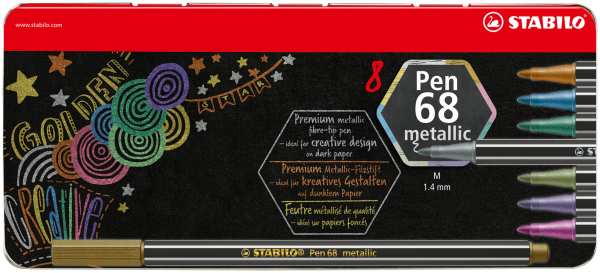 STABILO Premium-Filzstift - Pen 68 metallic - 8er Metalletui
