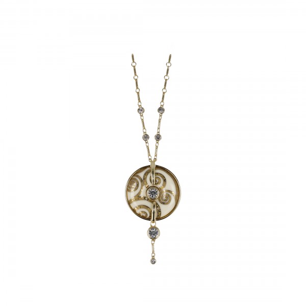 Goebel Halskette Gustav Klimt - "Der Lebensbaum" mit Anhänger und Kristallen