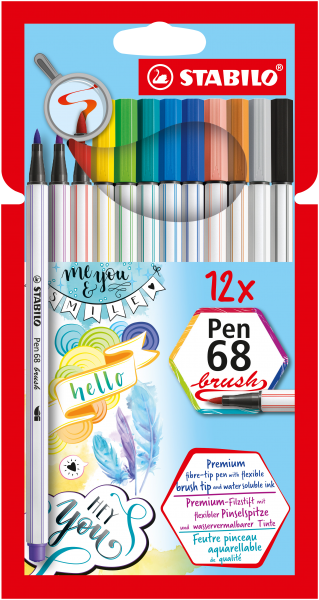 STABILO Premium-Filzstift mit Pinselspitze - Pen 68 brush - 12er Kartonetui