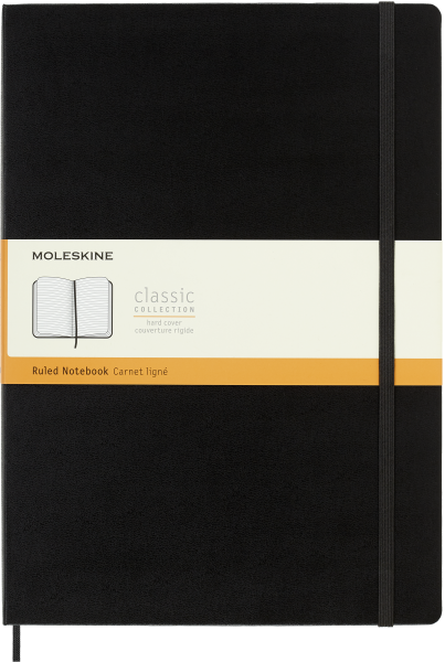 Moleskine Classic Notizbuch A4 Liniert, Hard Cover, Schwarz