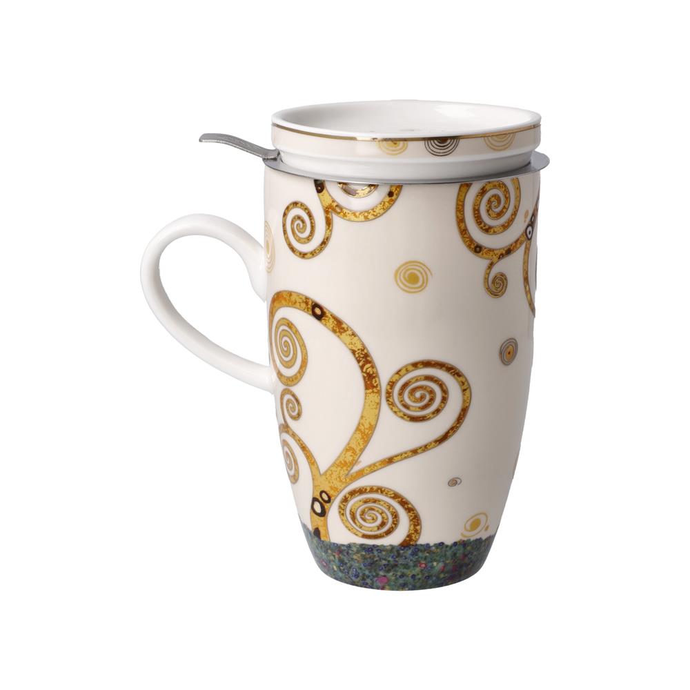 Teetasse mit Deckel und Sieb Gustav Klimt - Der Kuss kaufen | myTRIPIDI | Tassen