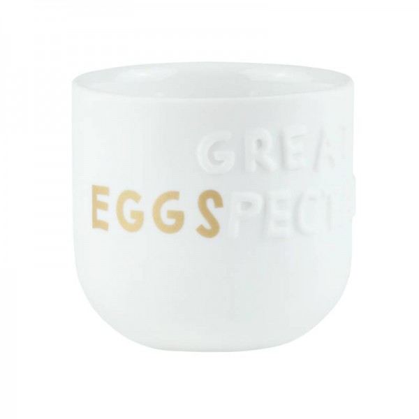 räder Eierbecher "Great EGGSpectations" in weiß aus Porzellan