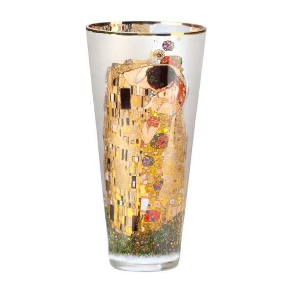 Goebel Vase Gustav Klimt - Der Kuss, Glasvase 30cm