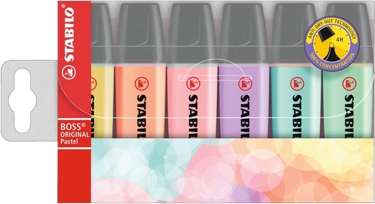 STABILO Textmarker BOSS ORIGINAL Pastel - 6er Pack