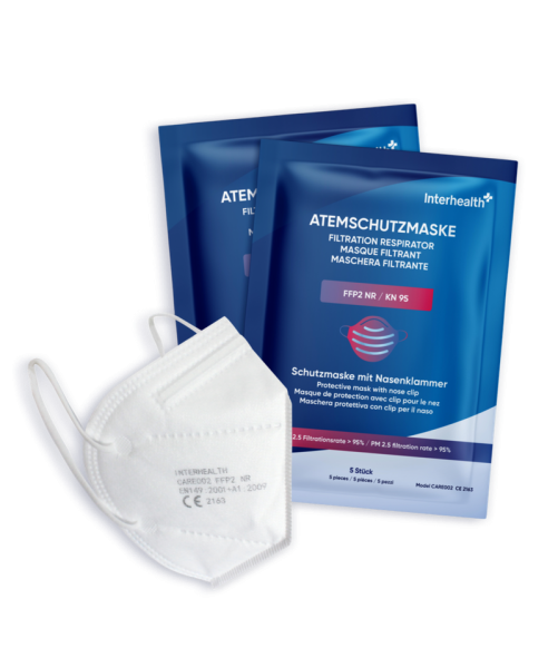 Interhealth Atemschutzmaske FFP2 NR / KN95 (5er Pack)